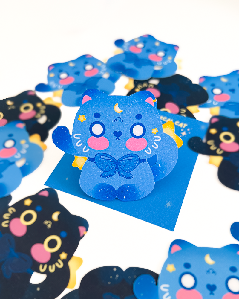 Helmi the Magical Cat | Glitter Magnets | Office & Home Decor