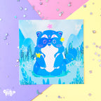 Raspberry Trash Panda | art print by Create-O Potatoe®