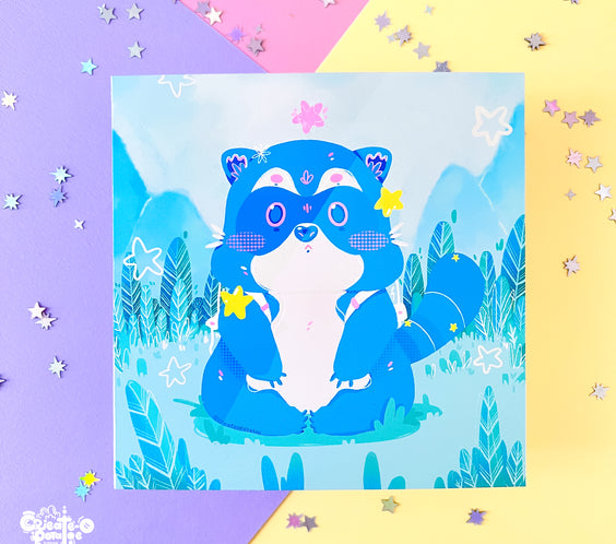 Raspberry Trash Panda | art print