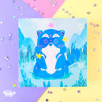 Raspberry Trash Panda | art print by Create-O Potatoe®