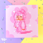 Creative But Crashing Art Print | Kawaii Black Girl Illustration Home Decor by Create-O Potatoe®