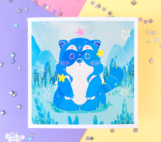 Raspberry Trash Panda | art print