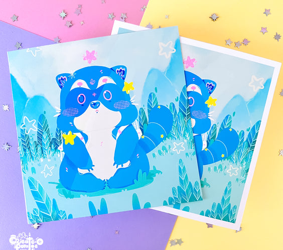 Raspberry Trash Panda | art print