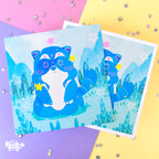 Raspberry Trash Panda | art print by Create-O Potatoe®