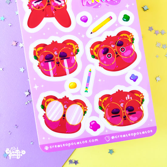 The Emotional Journey of An Artist | Matte Vinyl Kawaii Decal Sticker Sheet