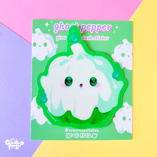 Ghost Pepper Vinyl Glow in the Dark Sticker