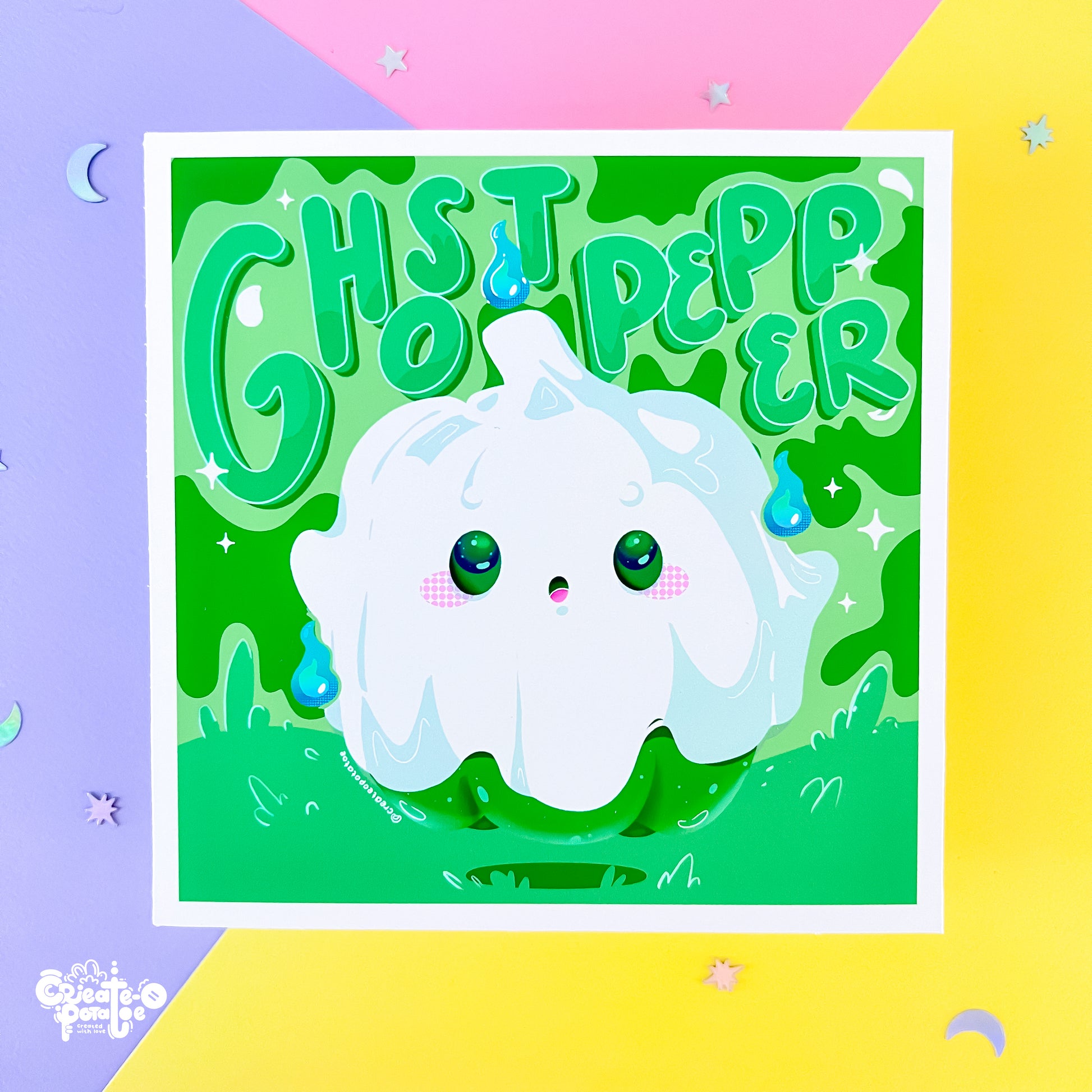 Ghost Pepper Satin Art Print