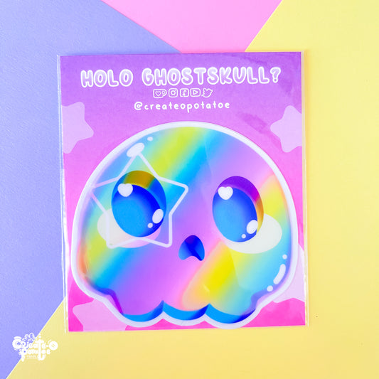 Holo Ghostskull| die-cut sticker