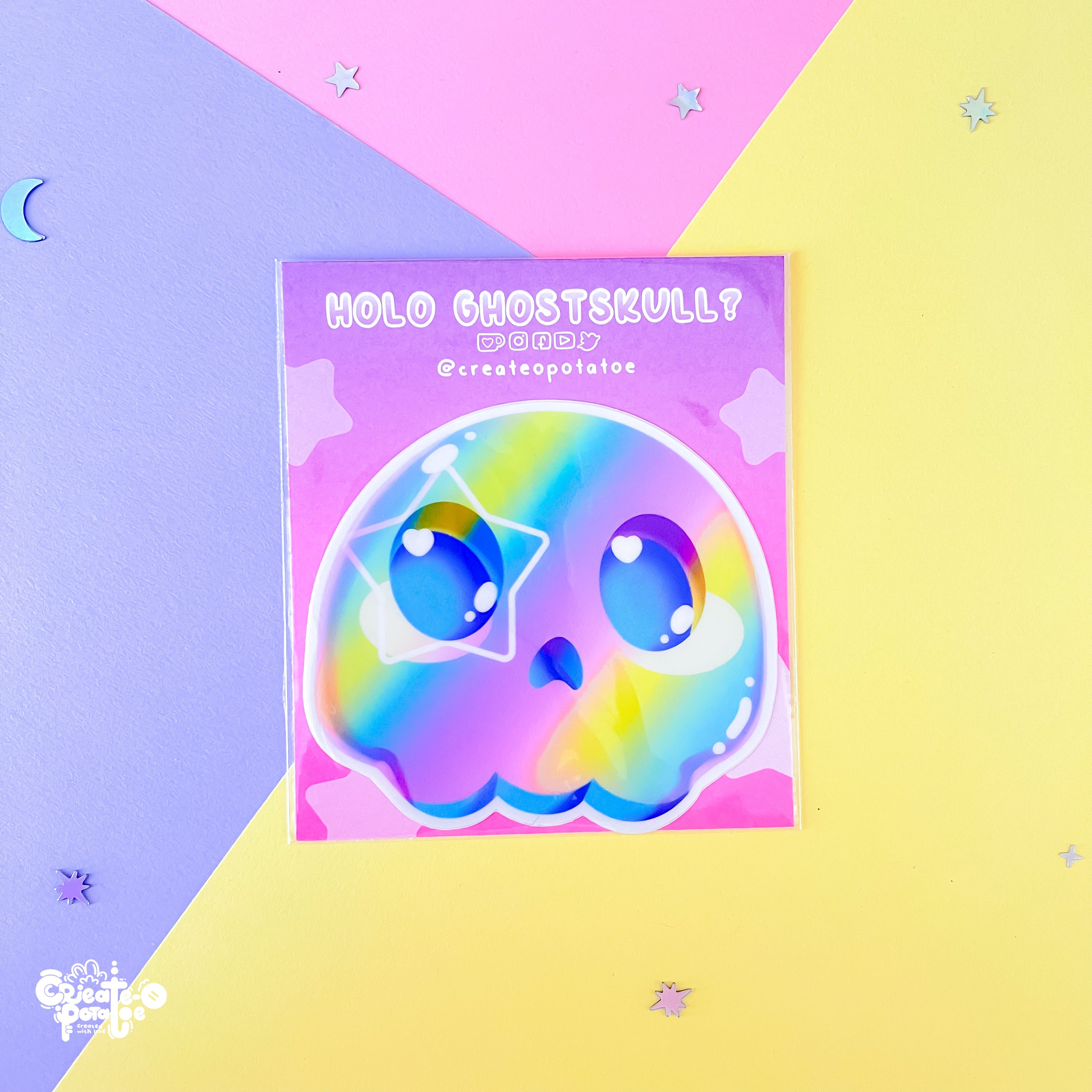Holo Ghostskull| die-cut sticker