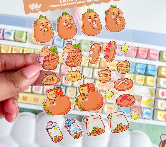 Cutie Carbs | Clear Sticker Sheet | Die-Cut Vinyl Decal