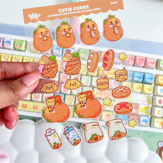 Cutie Carbs | Clear Sticker Sheet | Die-Cut Vinyl Decal