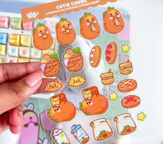Cutie Carbs | Clear Sticker Sheet | Die-Cut Vinyl Decal