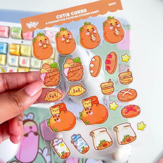 Cutie Carbs | Clear Sticker Sheet | Die-Cut Vinyl Decal