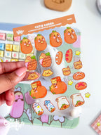Cutie Carbs | Clear Sticker Sheet | Die-Cut Vinyl Decal by Create-O Potatoe®