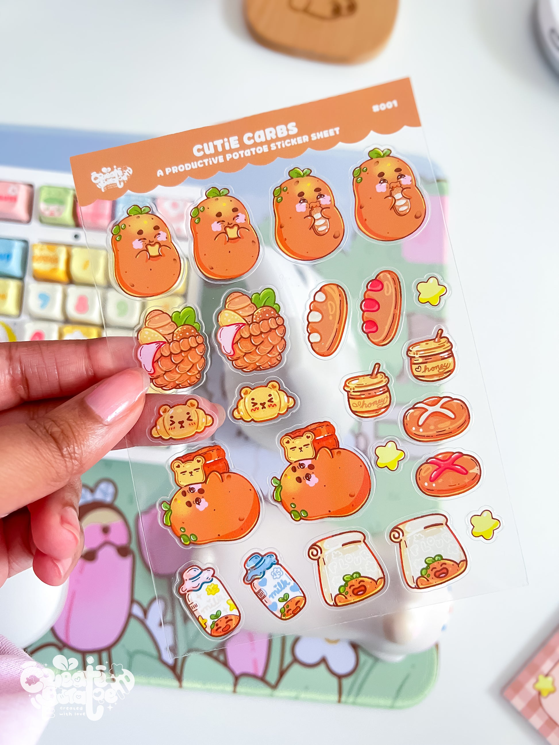 Cutie Carbs | Clear Sticker Sheet | Die-Cut Vinyl Decal