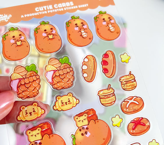 Cutie Carbs | Clear Sticker Sheet | Die-Cut Vinyl Decal