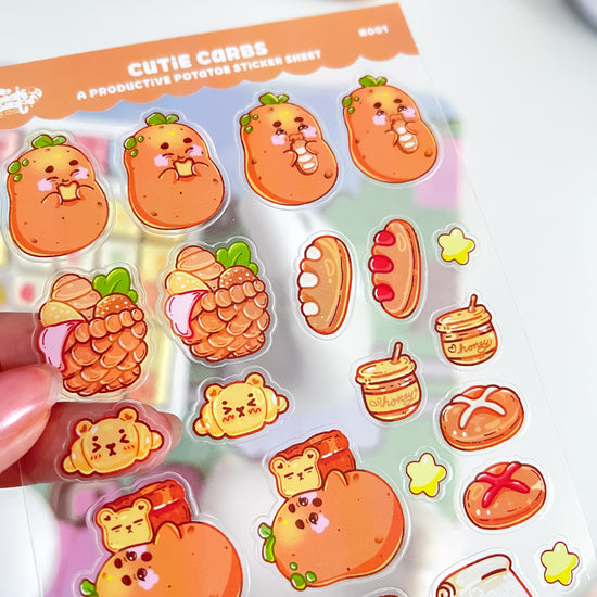 Cutie Carbs | Clear Sticker Sheet | Die-Cut Vinyl Decal