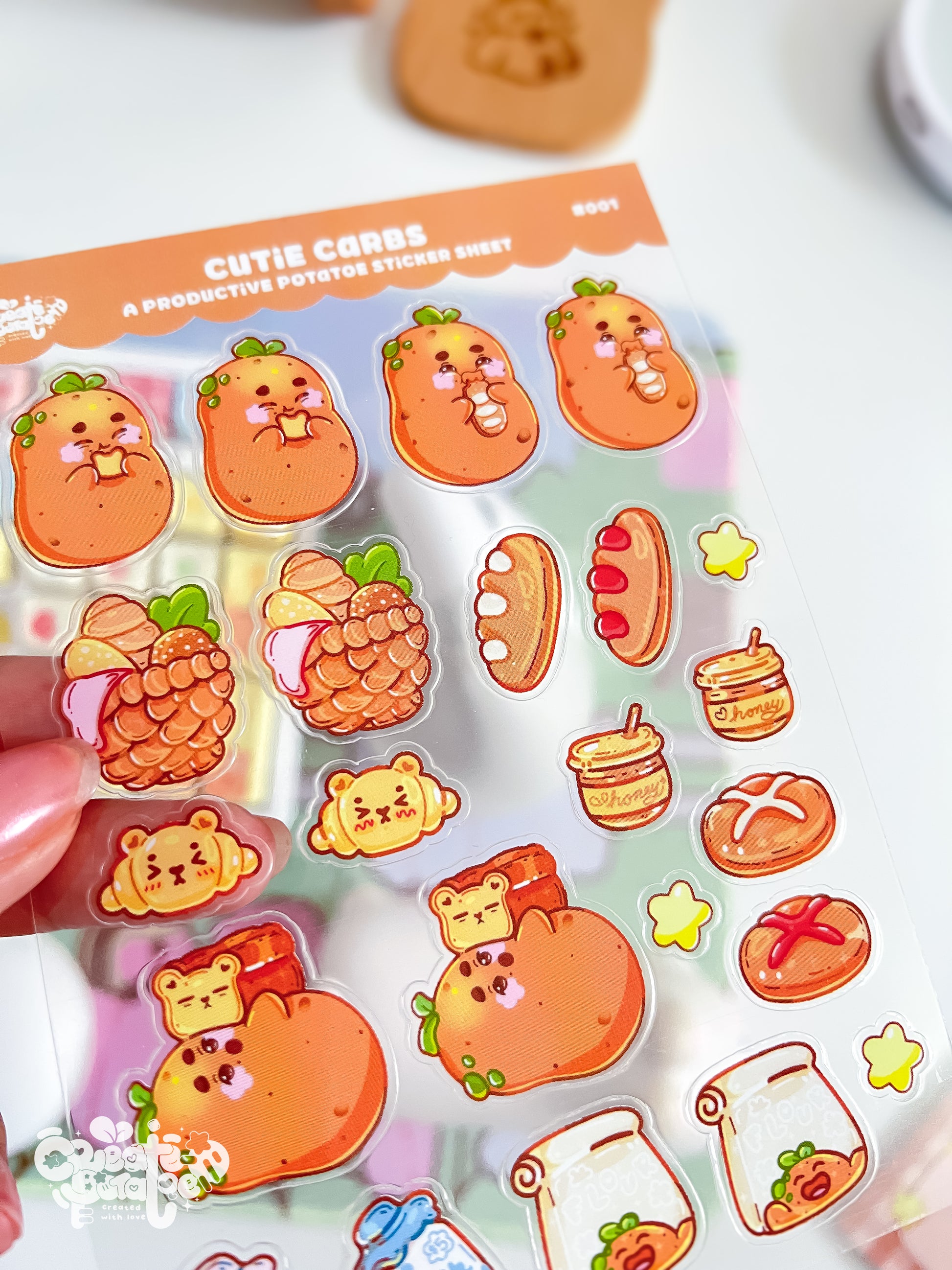 Cutie Carbs | Clear Sticker Sheet | Die-Cut Vinyl Decal