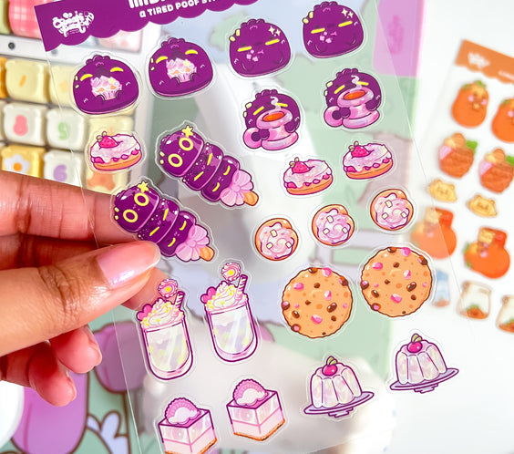 Midnight Snacks | Clear Sticker Sheet | Die-Cut Vinyl Decal