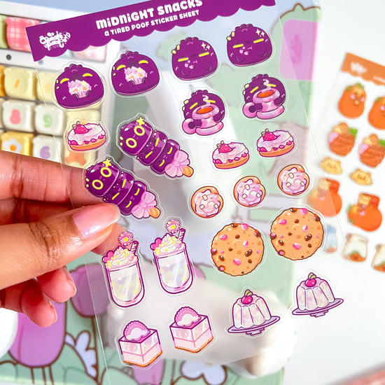 Midnight Snacks | Clear Sticker Sheet | Die-Cut Vinyl Decal