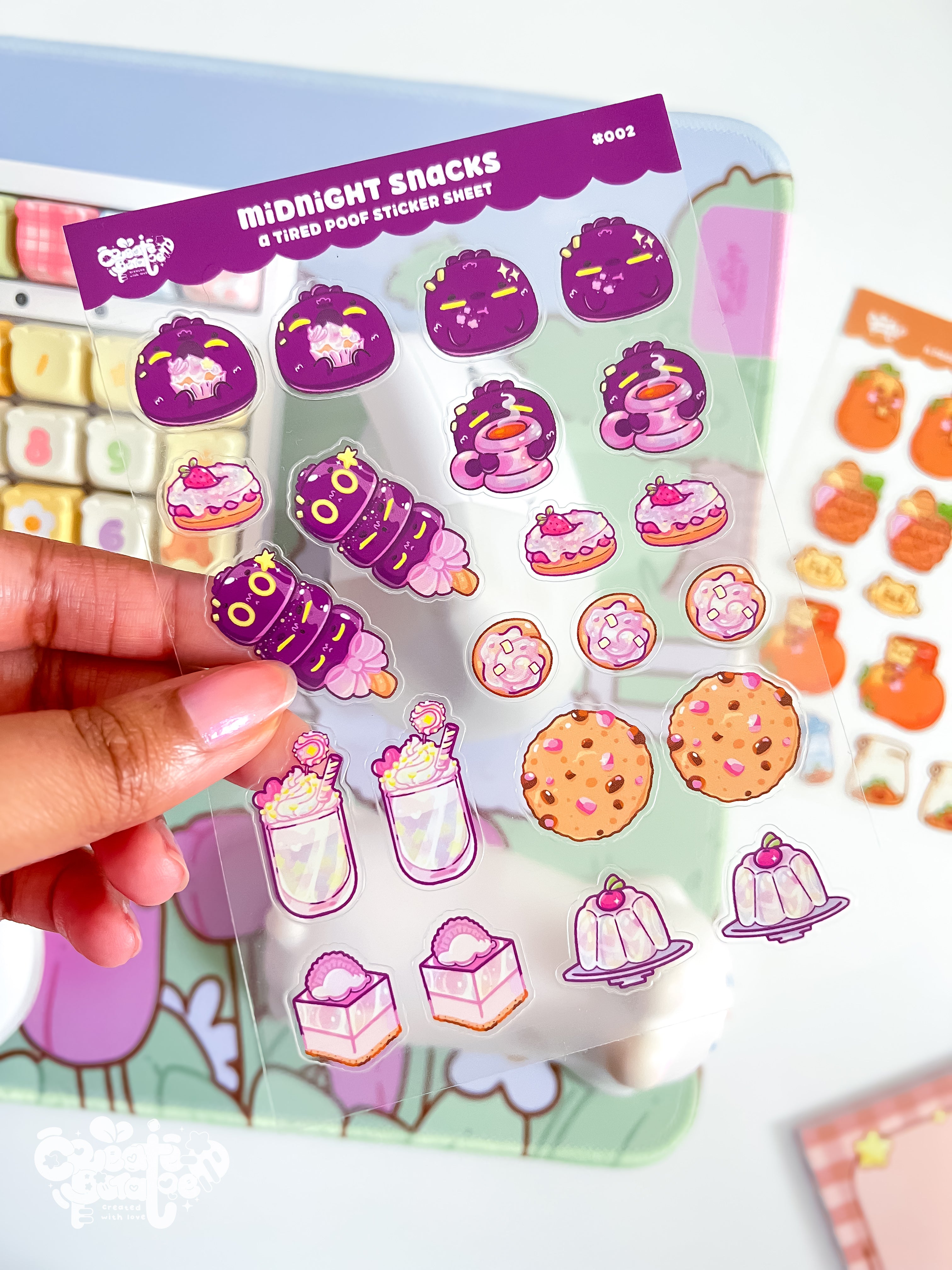Midnight Snacks | Clear Sticker Sheet | Die-Cut Vinyl Decal