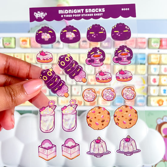 Midnight Snacks | Clear Sticker Sheet | Die-Cut Vinyl Decal