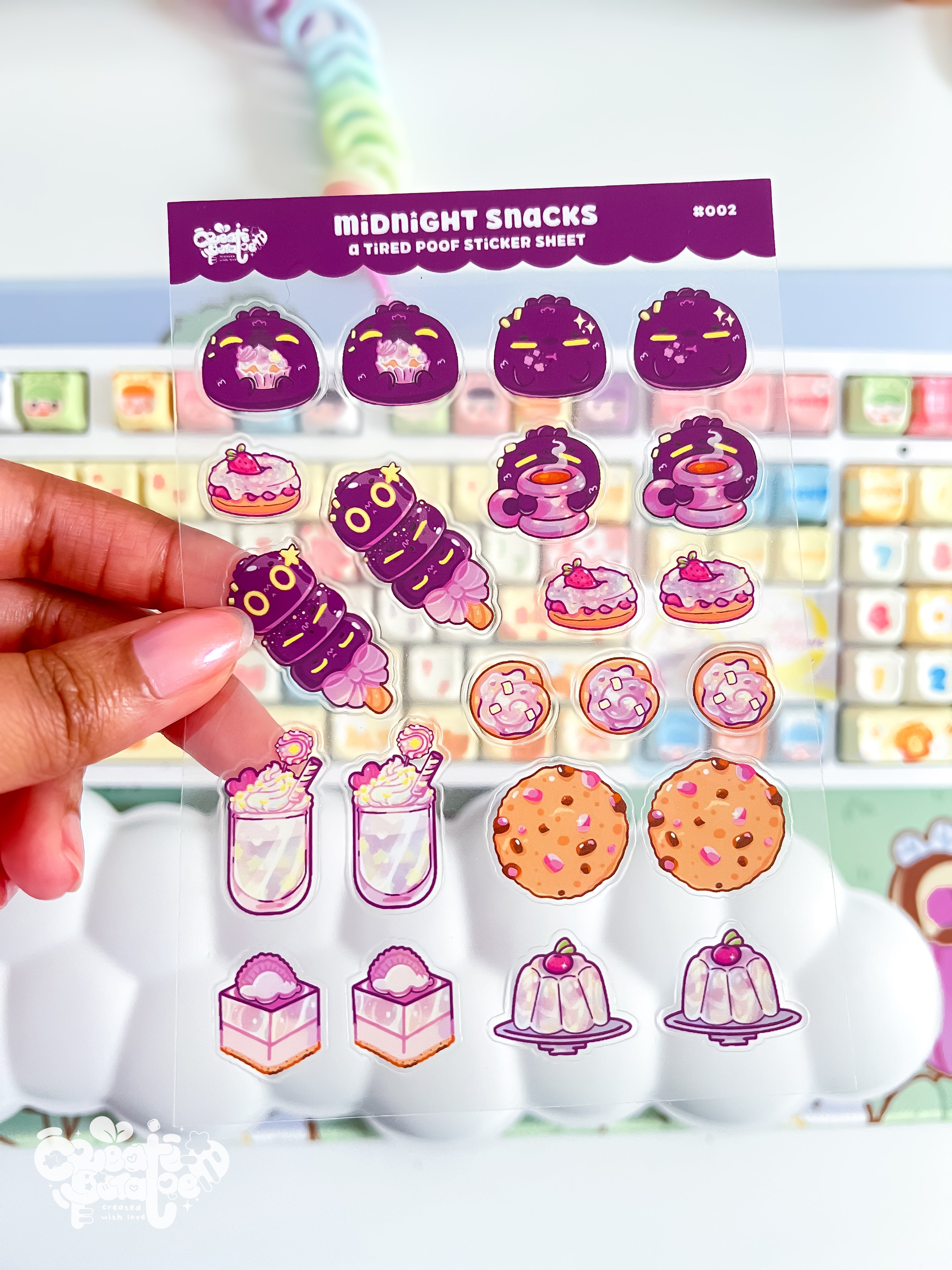 Midnight Snacks | Clear Sticker Sheet | Die-Cut Vinyl Decal