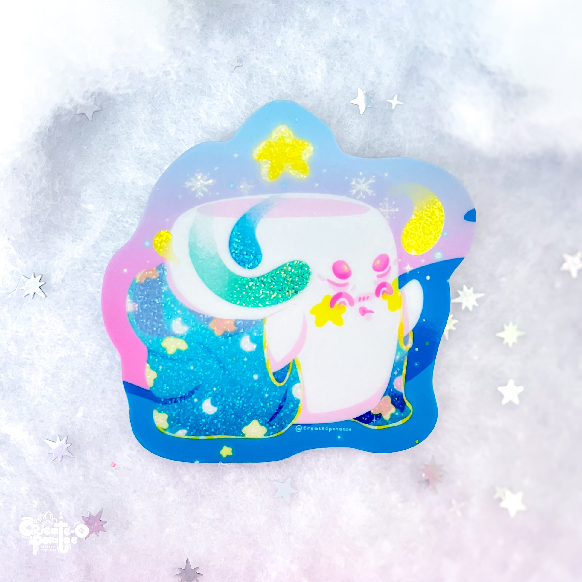 Mysterious Magic Marsh Mello | Glitter Sticker | Die-Cut Vinyl Decal