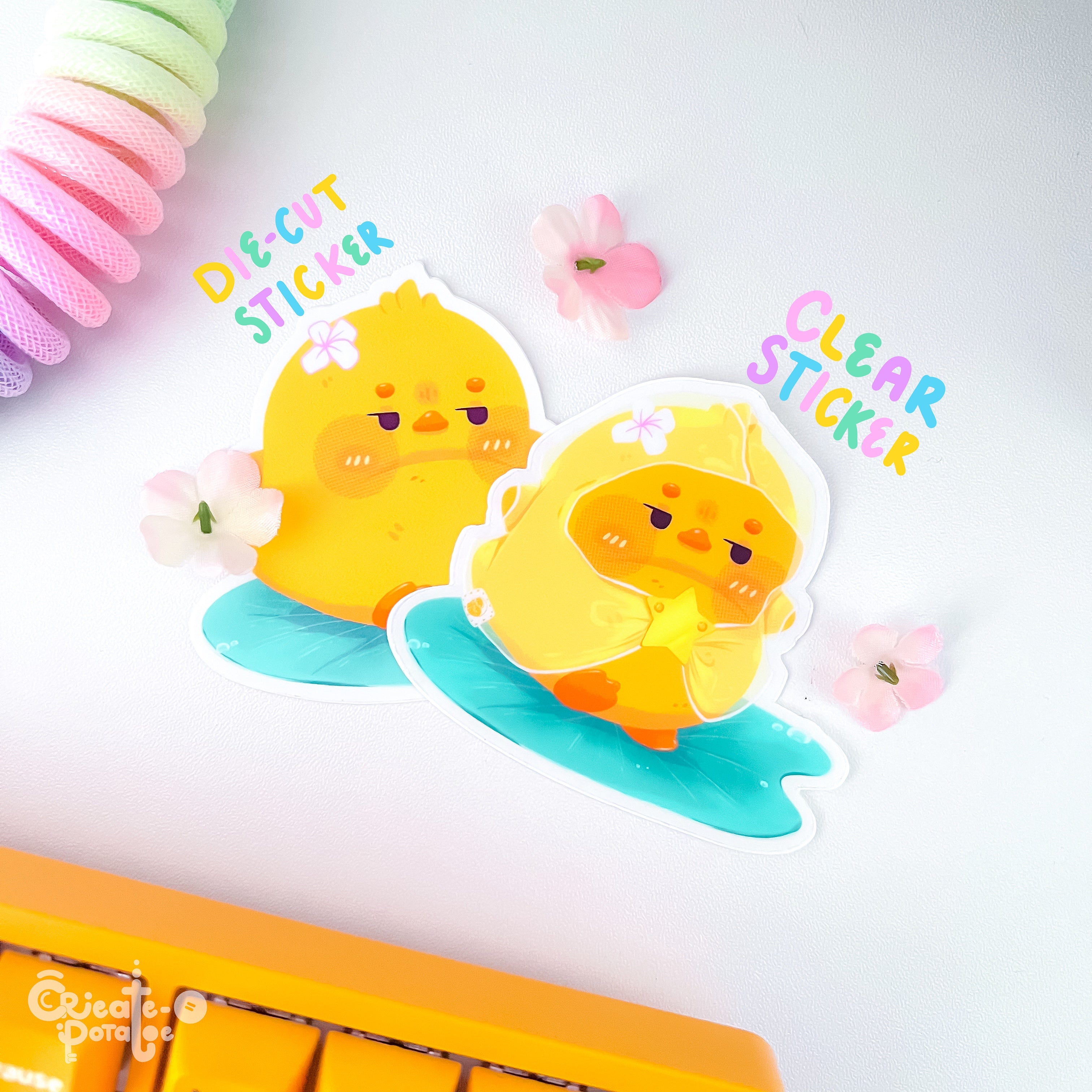 Spring Showers | Kawaii Chonky Duckies Stickers & Decal