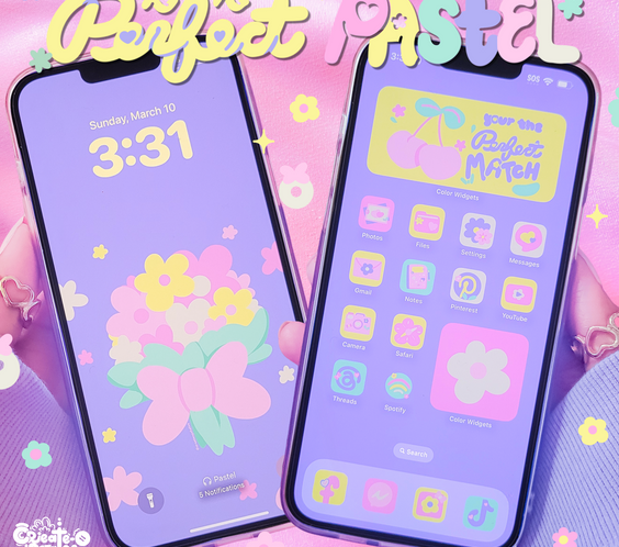 Perfect Pastel Theme | iOS, iPadOS, & android theme | Digital Downloadable