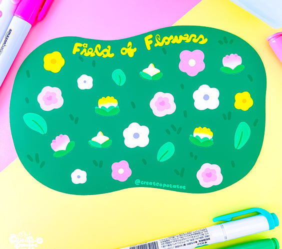 Field of Flowers Stationary Stickersheet | Matte Die-Cut Vinyl Decal