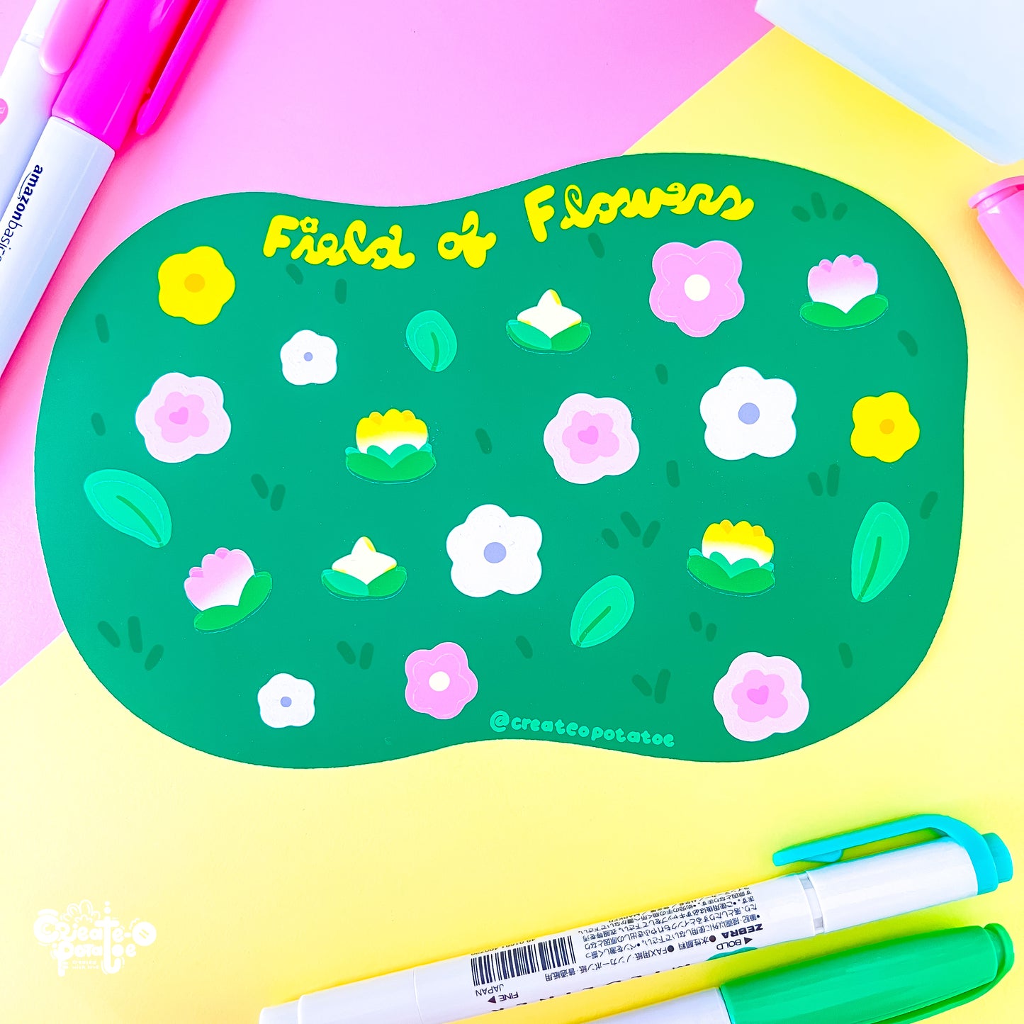Field of Flowers Stationary Stickersheet | Matte Die-Cut Vinyl Decal