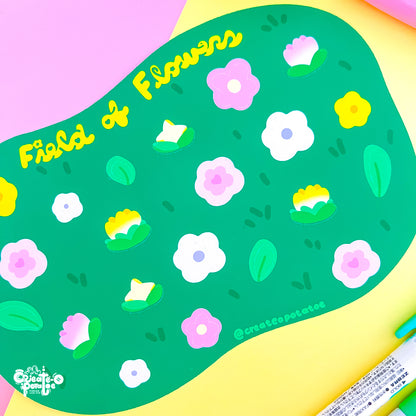 Field of Flowers Stationary Stickersheet | Matte Die-Cut Vinyl Decal