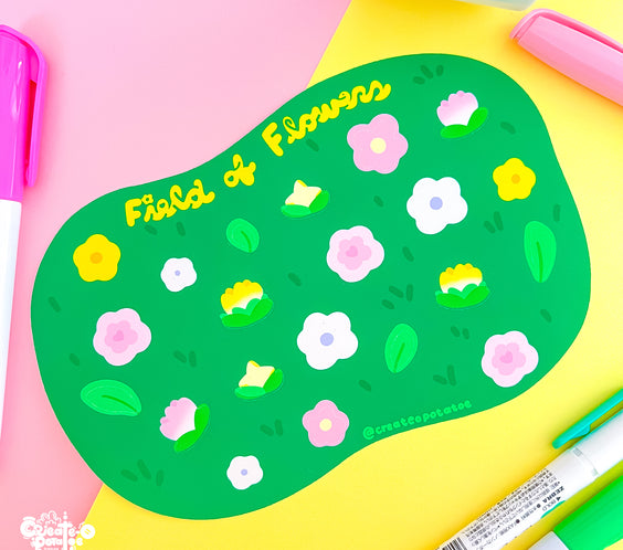 Field of Flowers Stationary Stickersheet | Matte Die-Cut Vinyl Decal