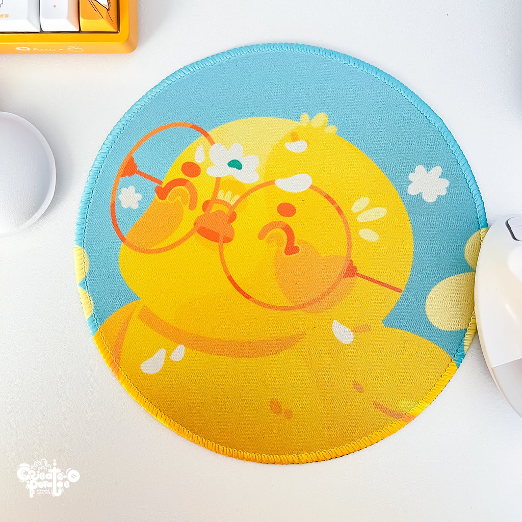 Cute Pollen Happy Ducks Mousepad | Kawaii Desktop, Office & Home Decor by Create-O Potatoe®