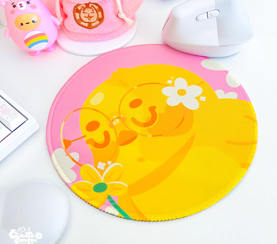 Sweet Flower Happy Ducks Mousepad | Kawaii Desktop, Office & Home Decor