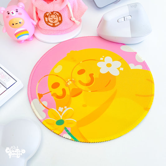 Sweet Flower Happy Ducks Mousepad | Kawaii Desktop, Office & Home Decor