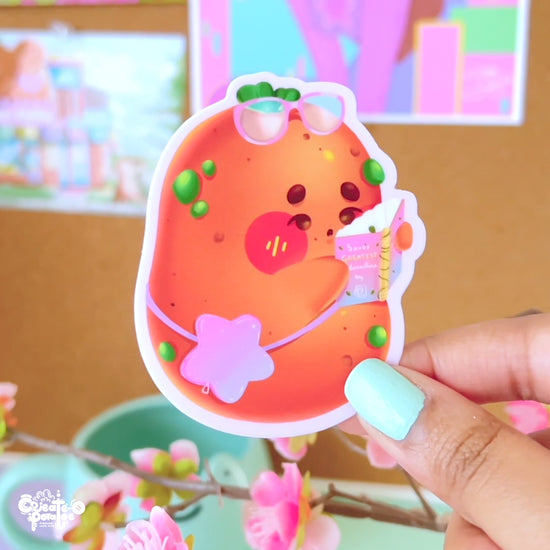 Bookworm Potatoe Sticker | Kawaii Die-Cut Vinyl Decal Sticker