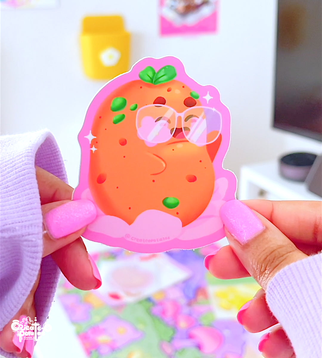 Happy Potatoe Matte Sticker | Die-Cut Vinyl Decal