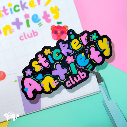 Sticker Anxiety Club | glitter sticker