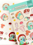 Mushroom Frog Adventures | 23 Stickers Kawaii Sticker Sheet Vinyl Decals