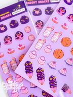 Midnight Snacks | Tired Poof™ Stationery Sticker Sheets