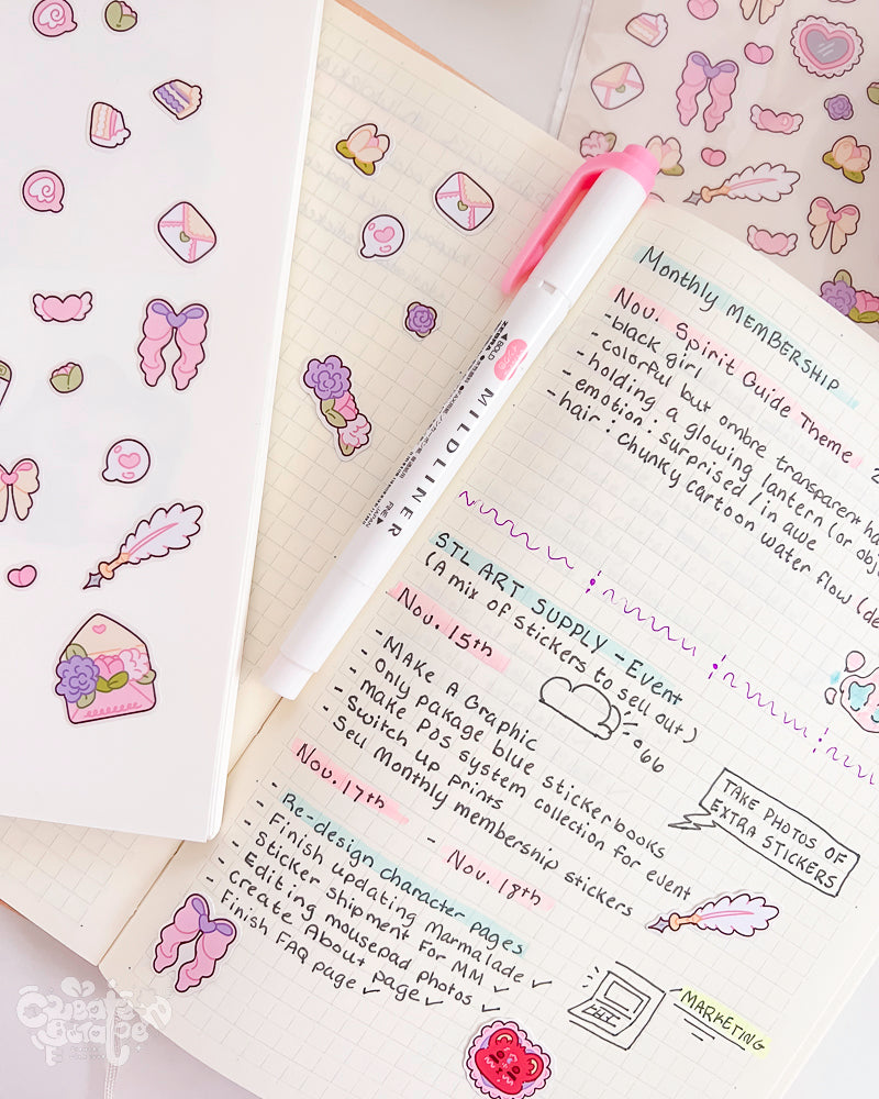Love Letters | Ft. Sarcastic Bear™ Kawaii Stationery Sticker Sheets