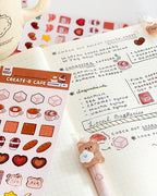 Create-O Cafe | Cafe Themed Stationery Sticker Sheets