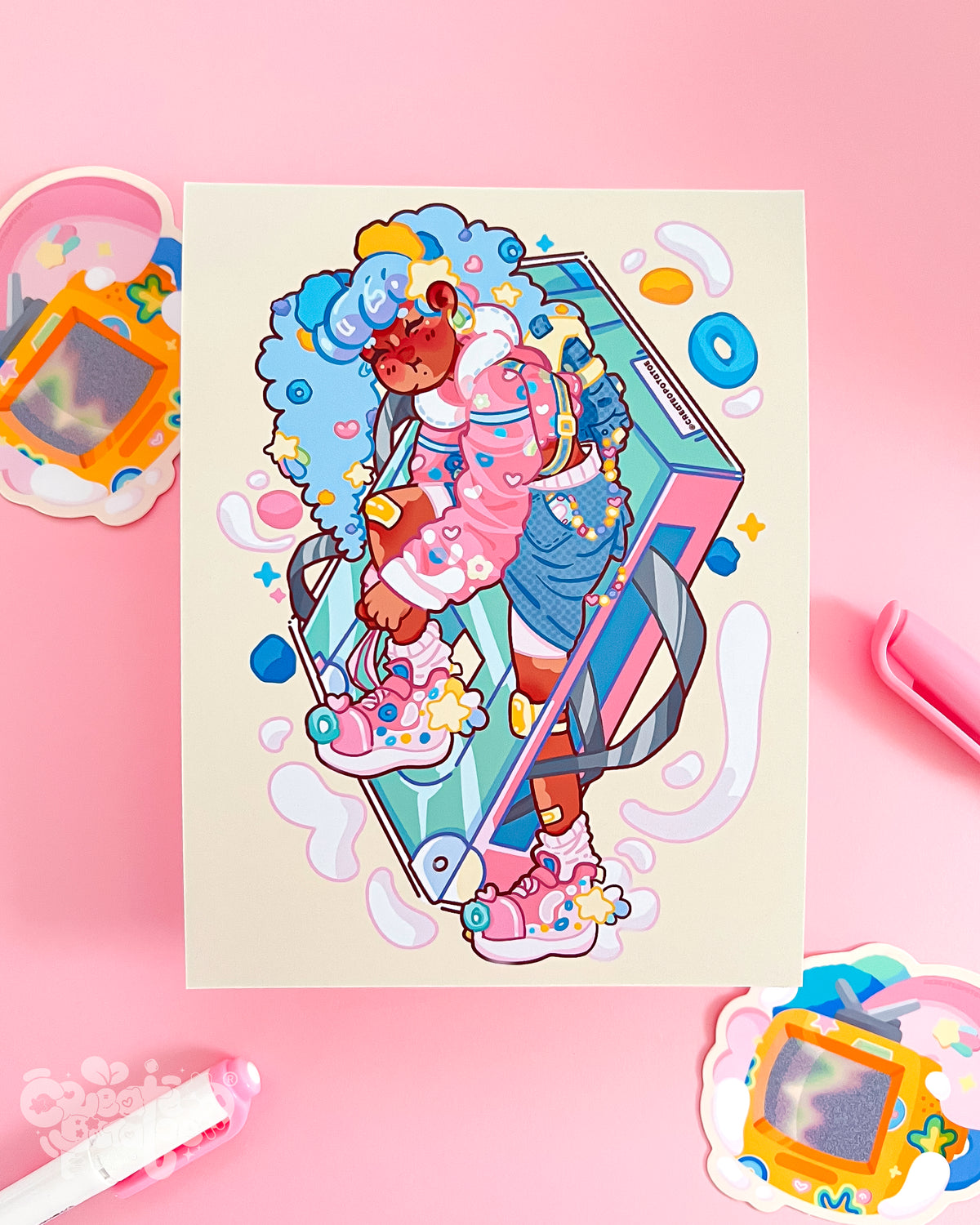Saturday Mornings | Retro-Inspired Satin Art Print | Office & Home Decor