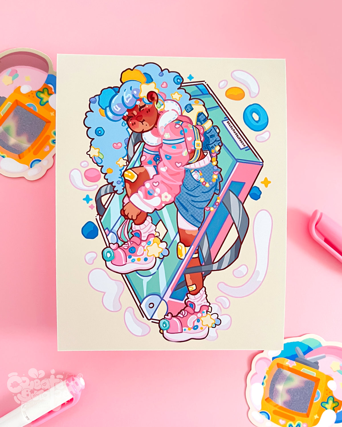 Saturday Mornings | Retro-Inspired Satin Art Print | Office & Home Decor