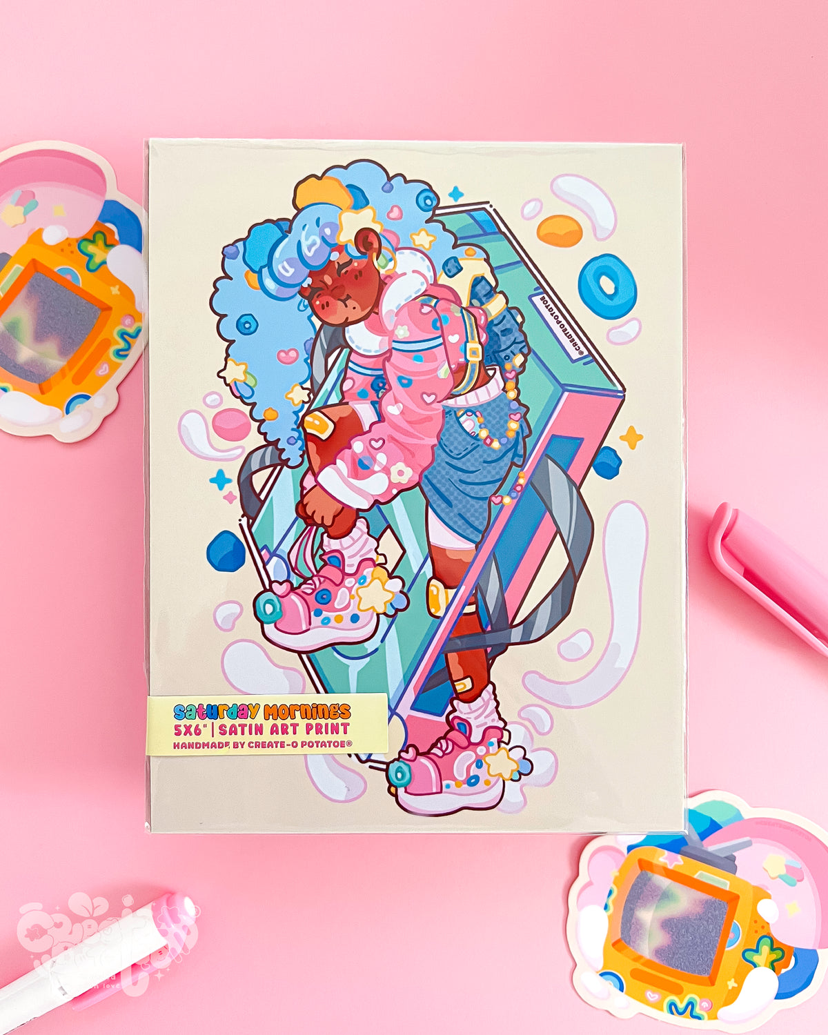 Saturday Mornings | Retro-Inspired Satin Art Print | Office & Home Decor