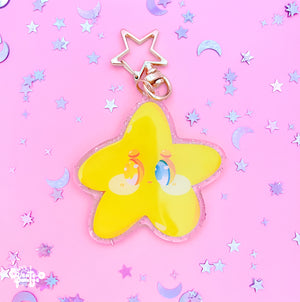 Shynie: the Introverted Star | Glitter Epoxy Acrylic Keychain