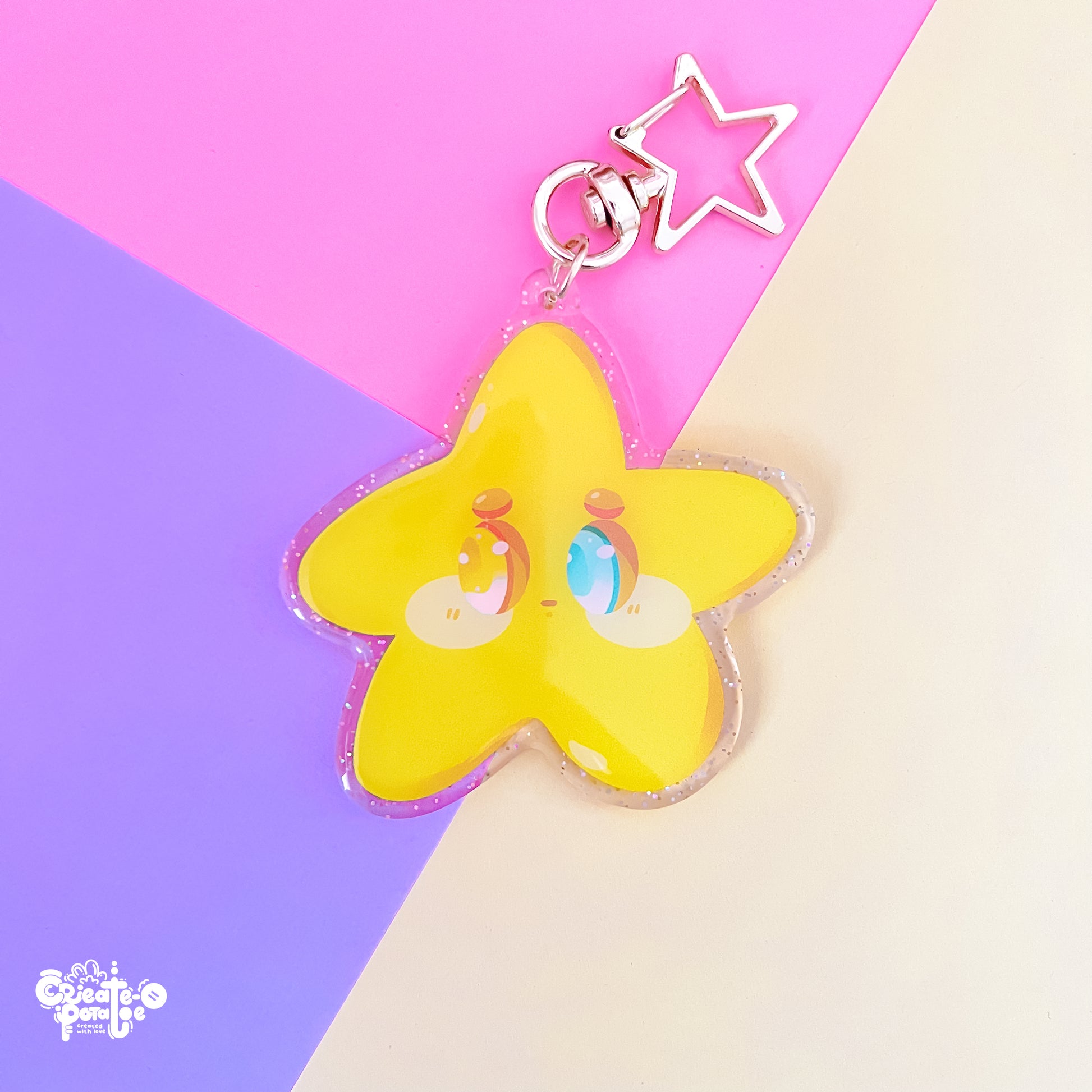 Shynie: the Introverted Star | Glitter Epoxy Acrylic Keychain