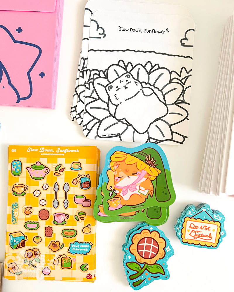 Slow Down, Sunflower | August Potatoe Mail Bundle